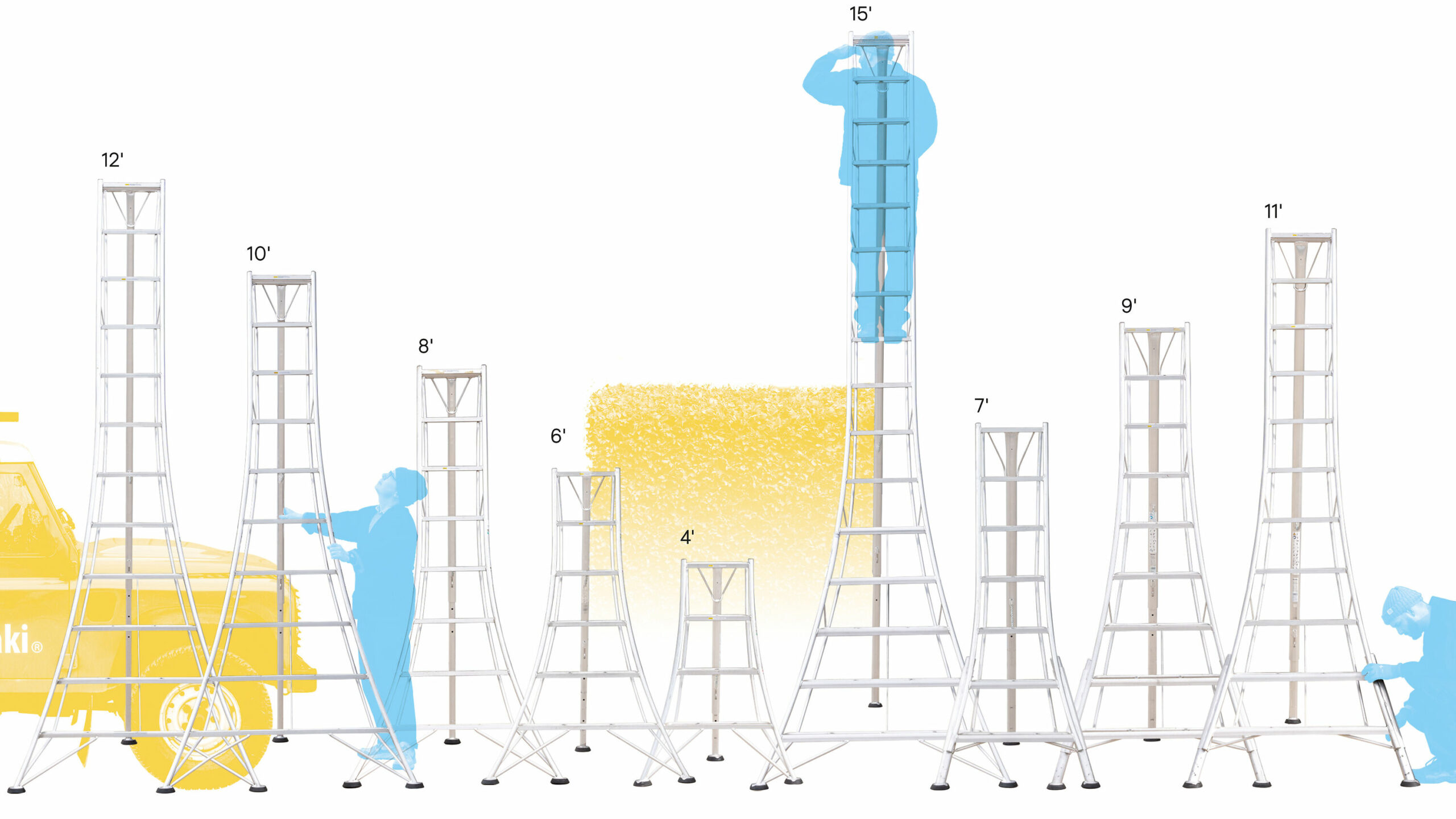12' (3.6m) Hasegava trīskāju trepes